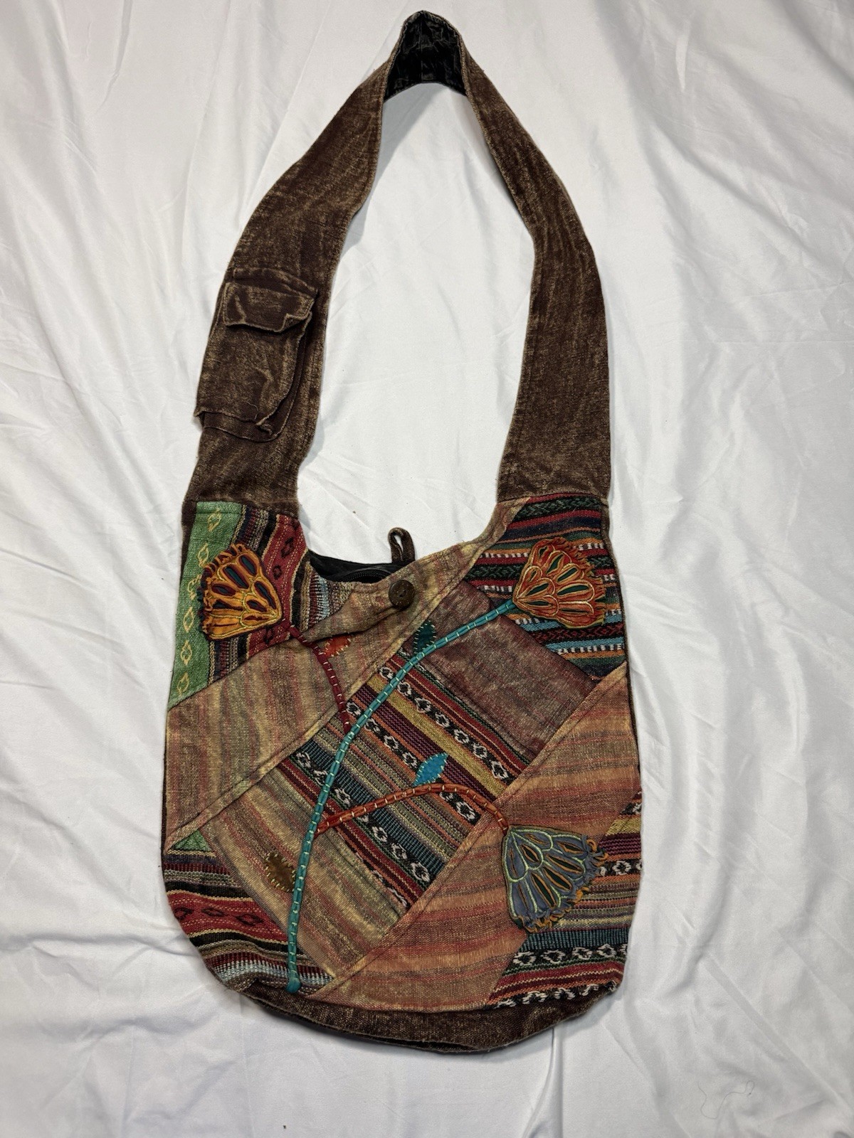 Earth Divas Crossbody Sling Bag Bohemian Fair Trade, Made in Nepal