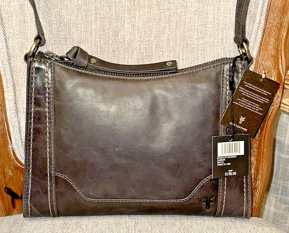 FRYE Women’s Melissa Zip Crossbody Carbon Grayish Handbag