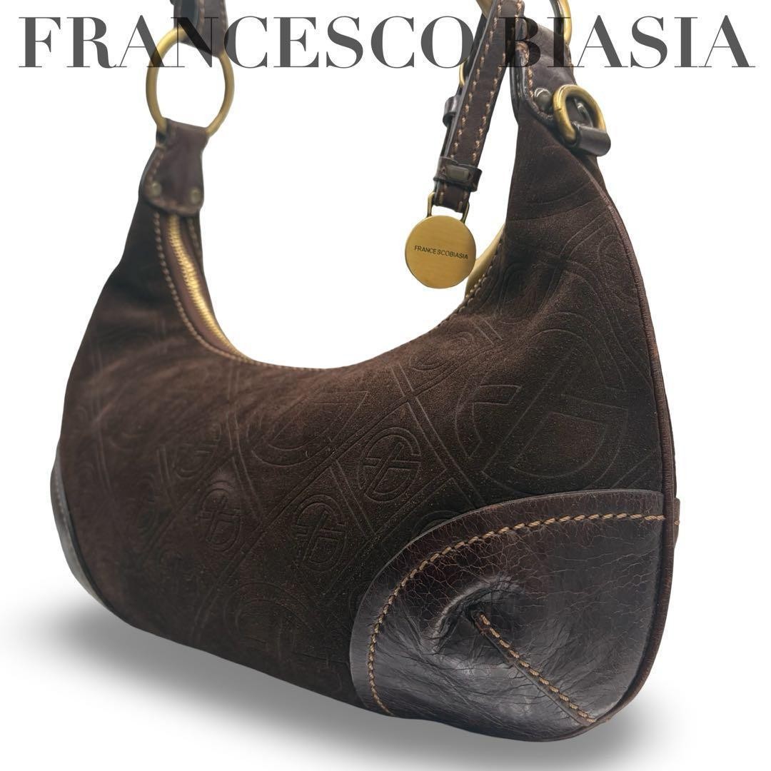 Excellent Condition Francesco Biasia One Shoulder Bag Logo Charm Shoulder Carry