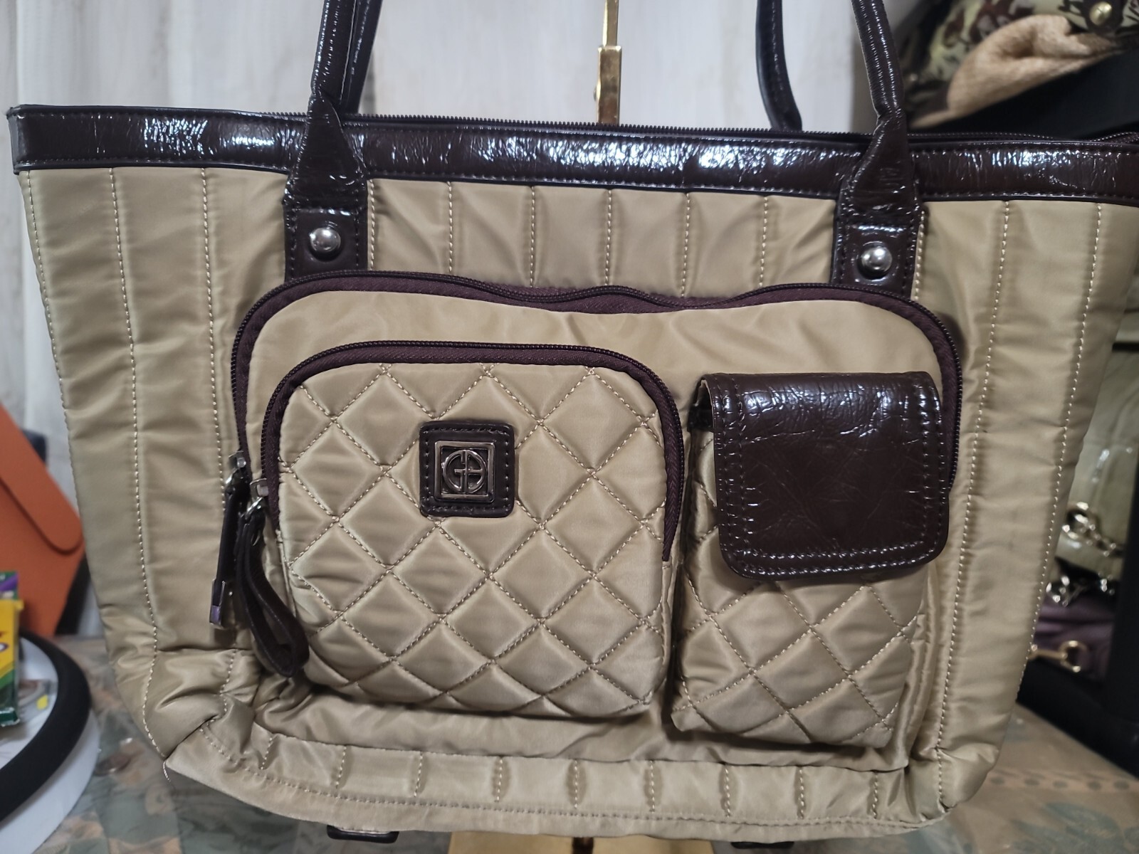 Giani Bernini Quilted Shoulder tote bag Multi-Compartment-see descriptions