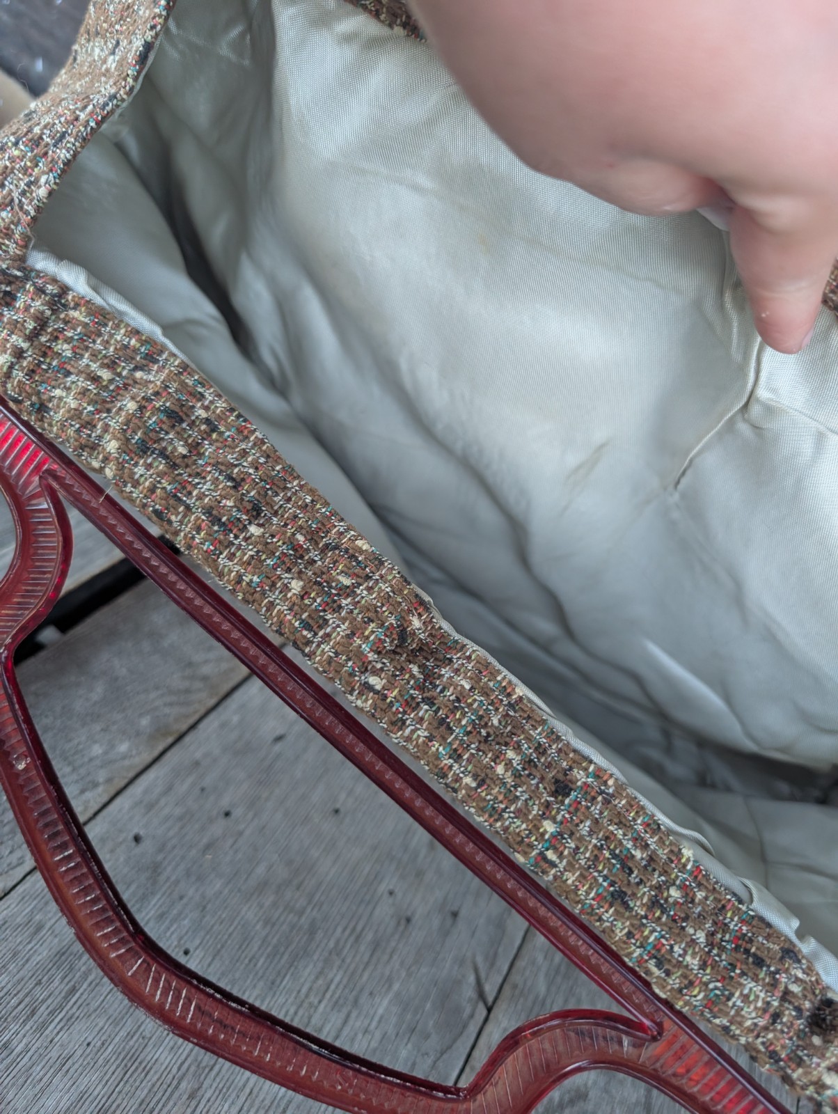 Vintage Henry Seligman Top Handle Multicolor Woven Tweed Casual Purse