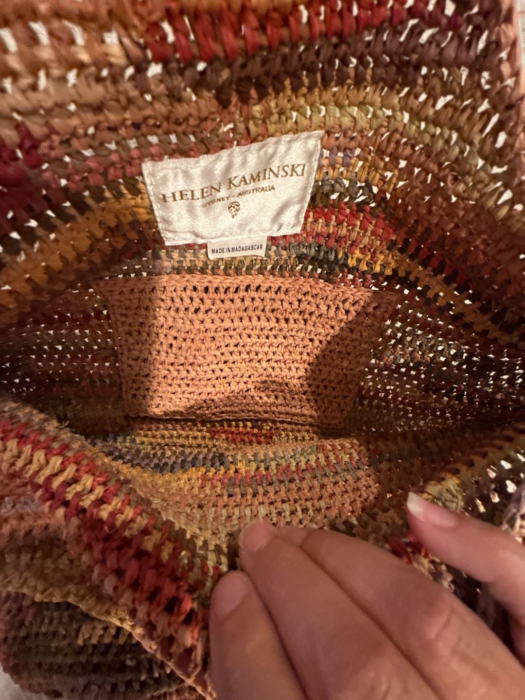Helen Kaminski Multi-Toned Raffia Crochet Hobo Bag