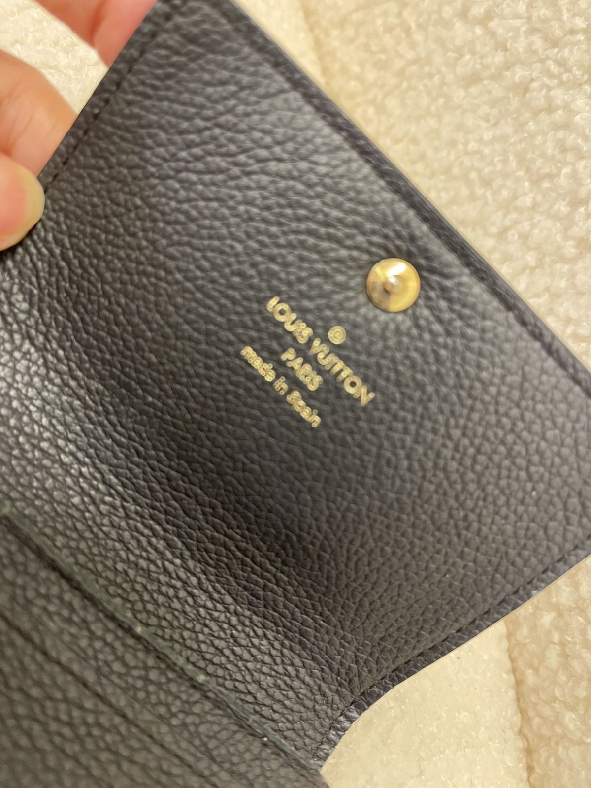 Louis Vuitton Monogram Empreinte Normal Size Black Leather Card Holder Duty Paid