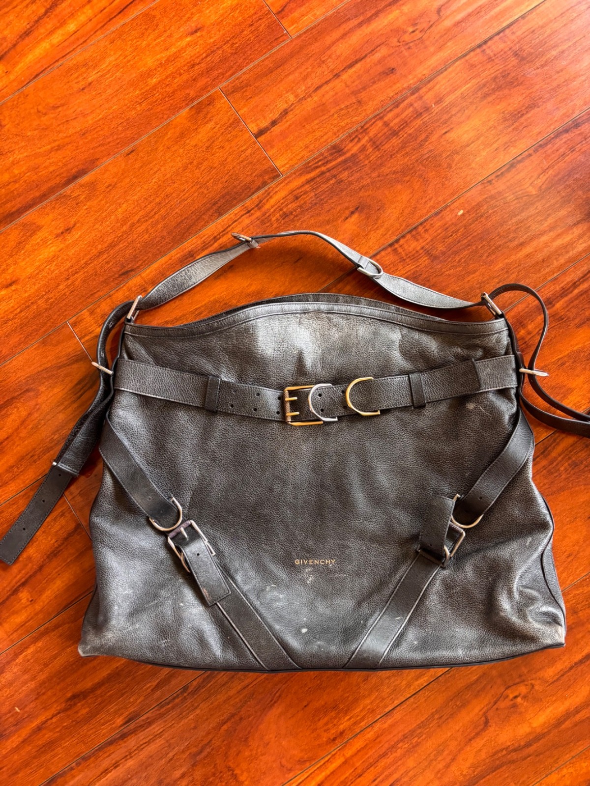Givenchy Voyou Boyfriend Large Bag – Charcoal Gray Grained Leather – Original