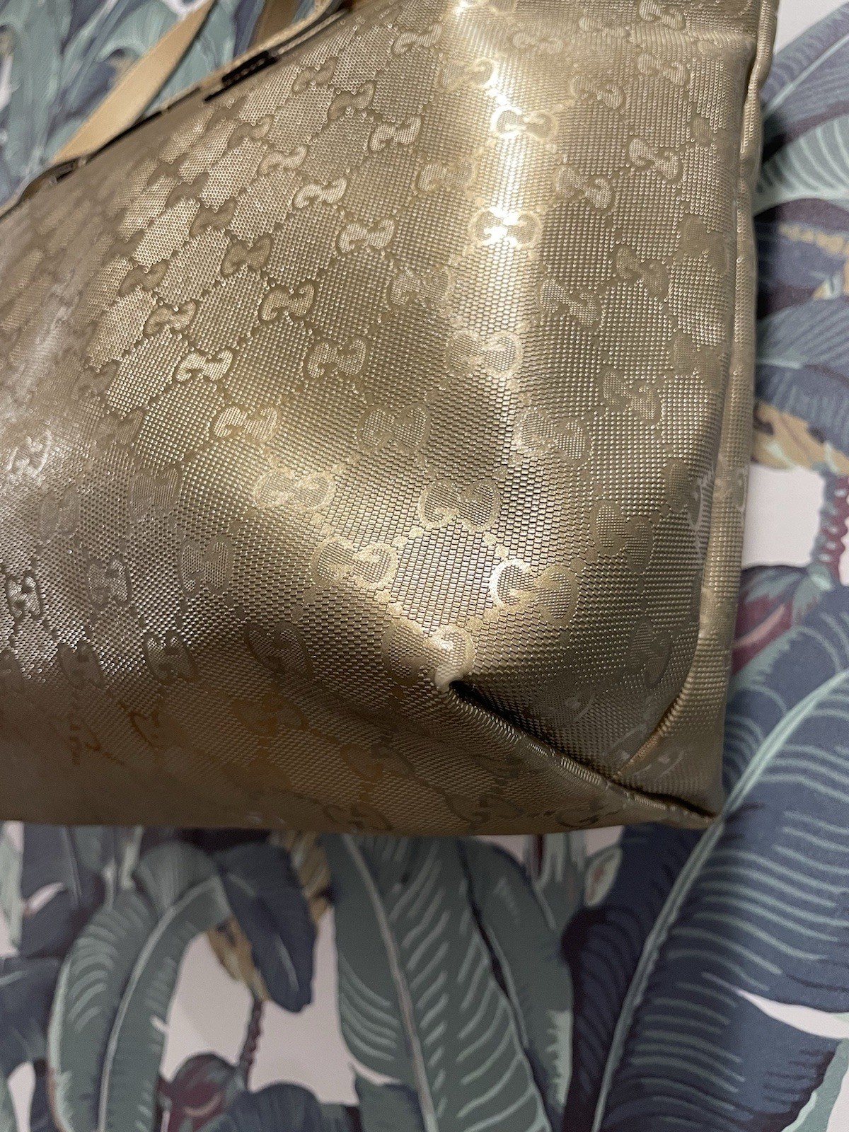 Gucci GG Gold Imprime Supreme Canvas/Leather Tote Bag