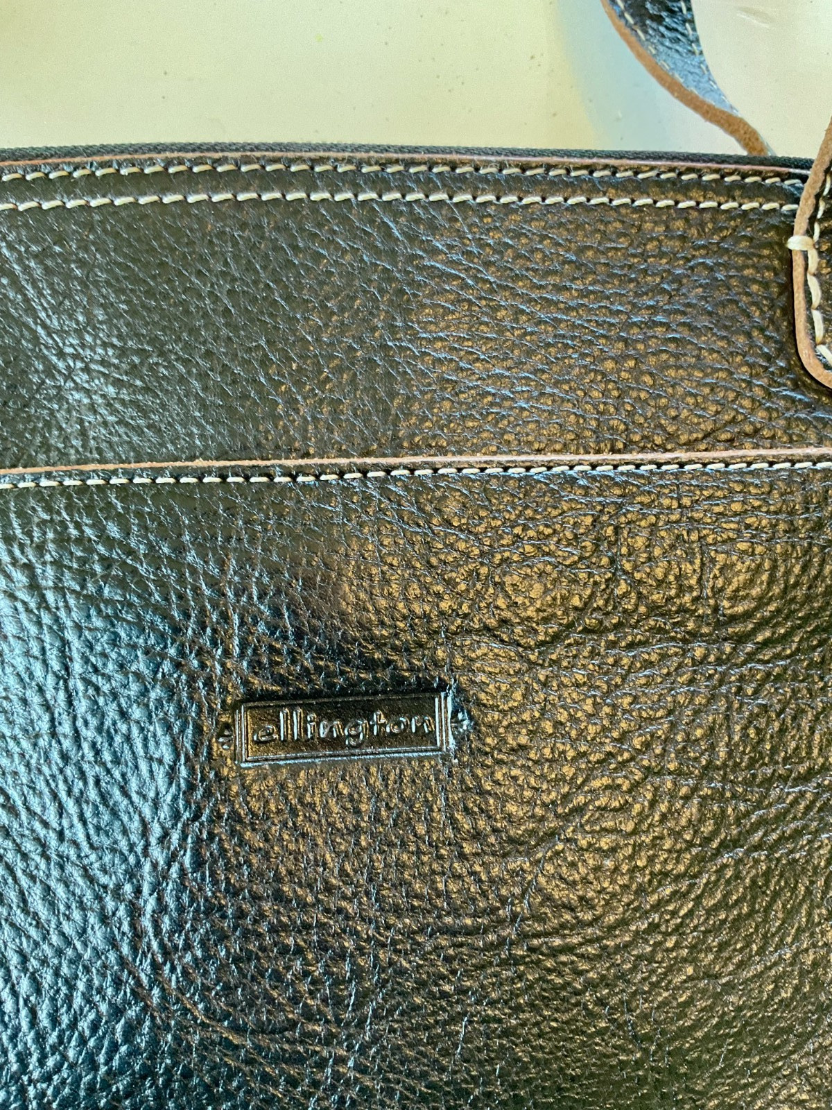 Ellington Black Leather Satchel or Shoulder Bag Excellent Condition Medium Size