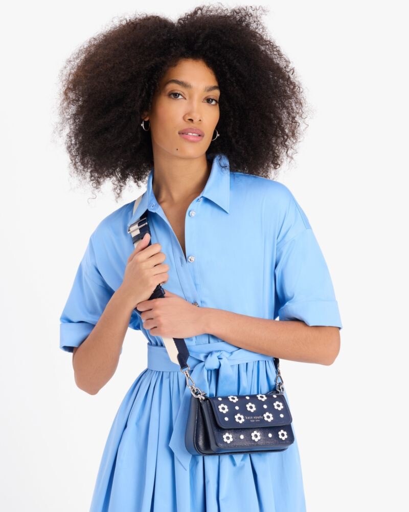 Kate Spade Double Up Daisy Leather Crossbody-Parisian Navy Multi bag
