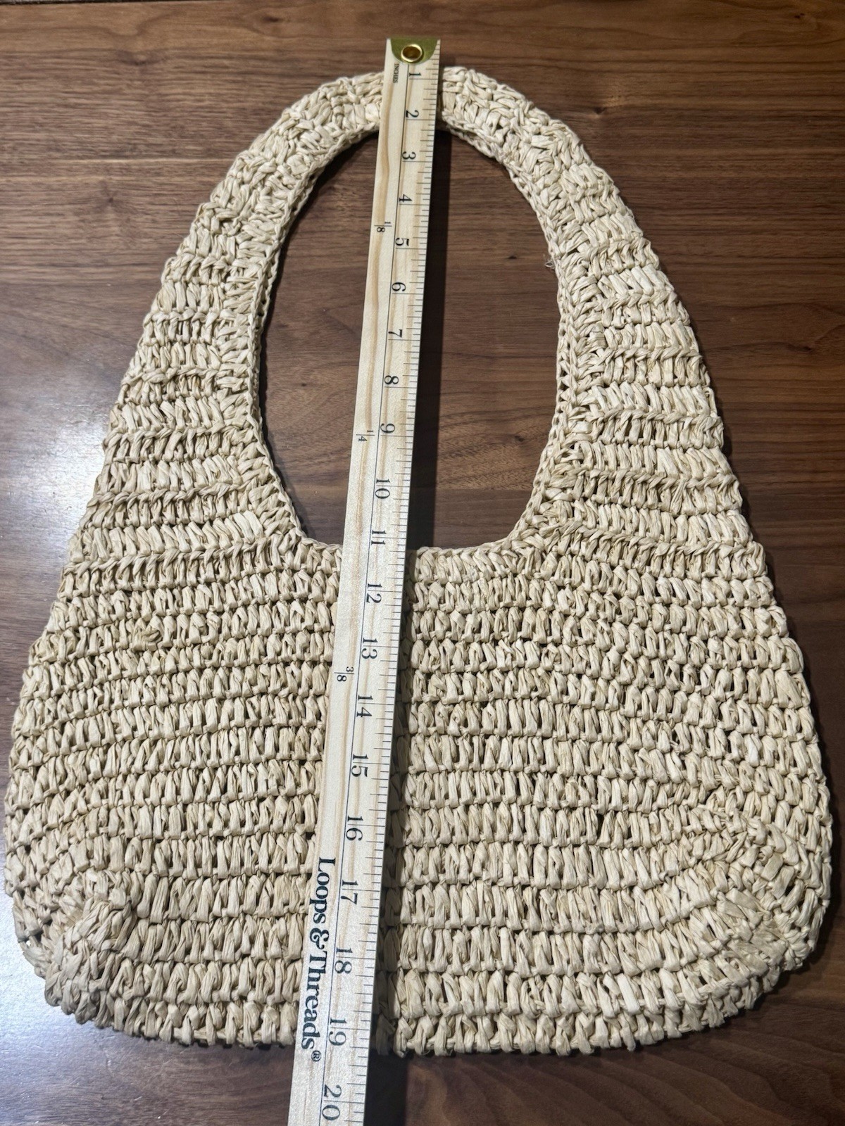 Universal Thread Tote Bag Womens Beige Straw Raffia Woven Hobo Purse