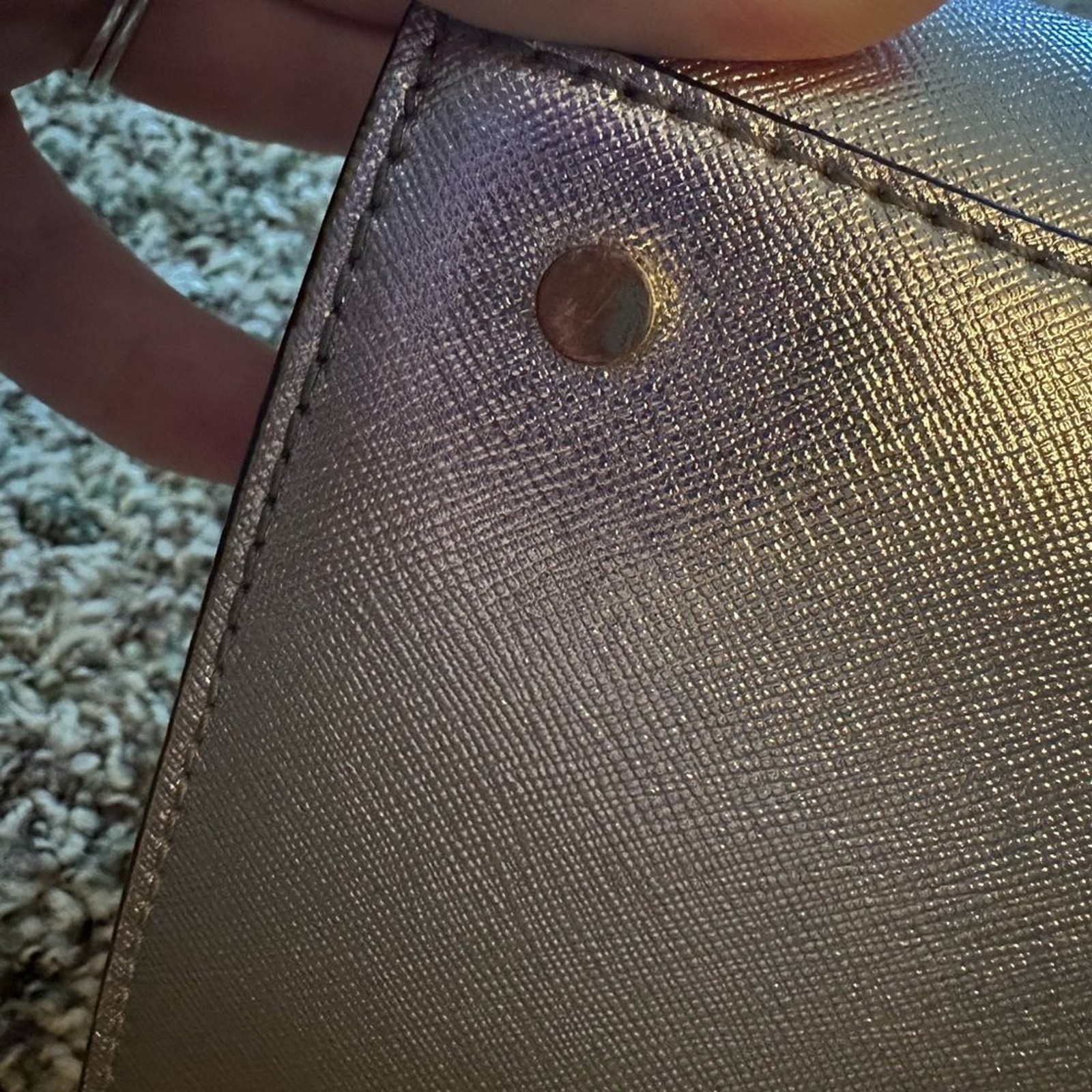 Kate Spade Silver Shoulder Bag with Dome Shape