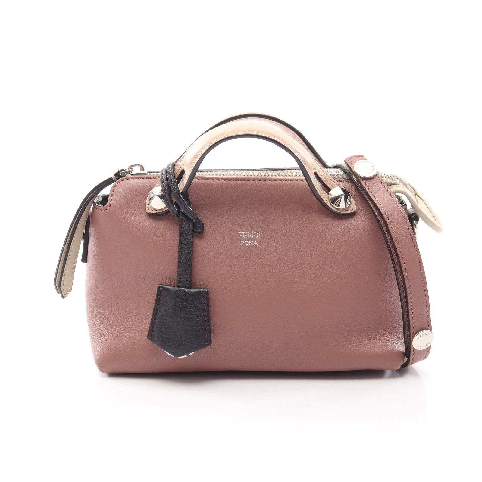 Fendi 2WAY Handbag Beige Leather #RCB13668