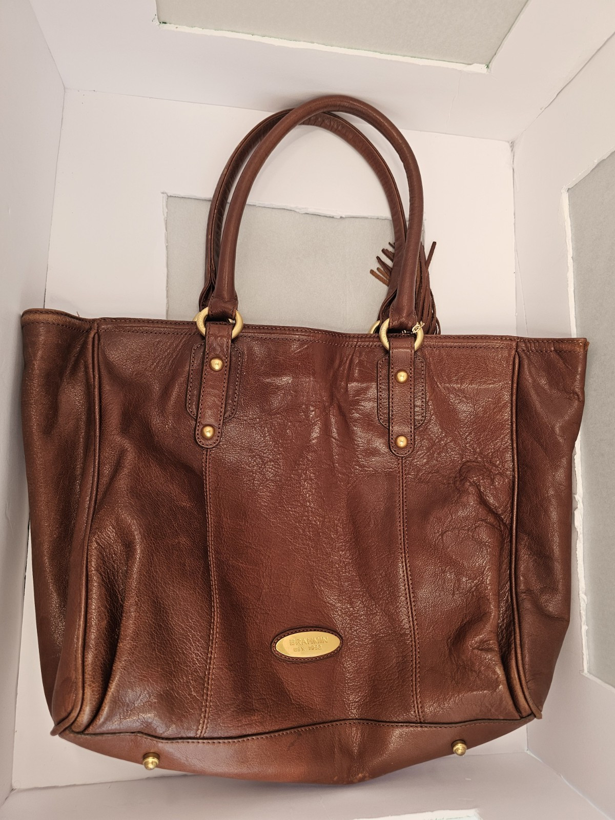 Brahmin leather tote bag