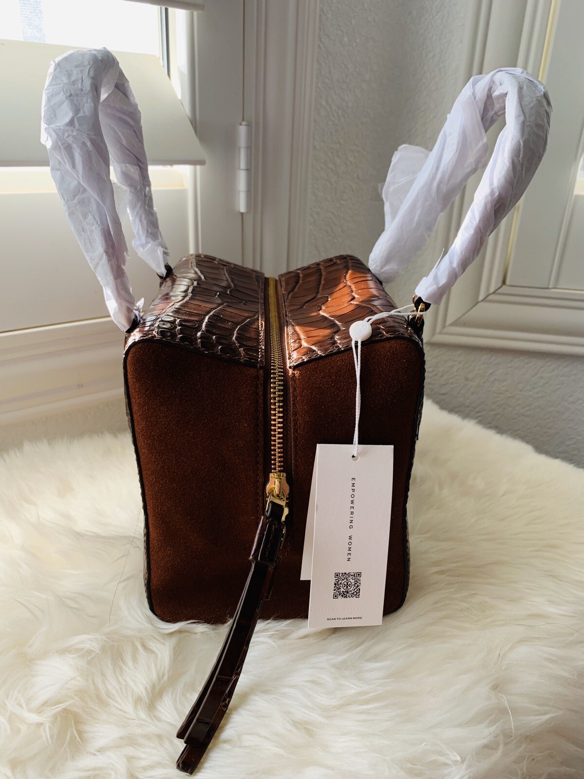 NWT AUTH Tory Burch Kira Embossed Crossbody Shoulder Satchel !Sold Out! $528