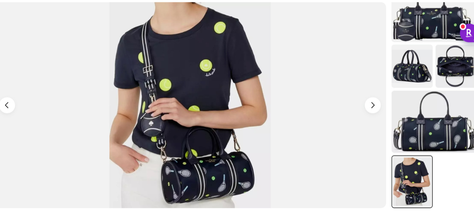 Kate Spade Rosie Racquet & Ball Small Duffle Crossbody Blazer Blue NWT