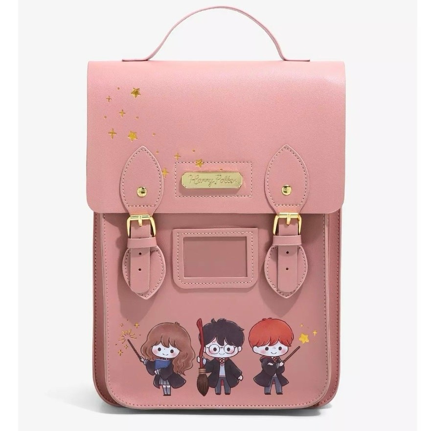 Harry Potter Chibi Trio Character Backpack Pink Warner Bros. Wizarding World NEW