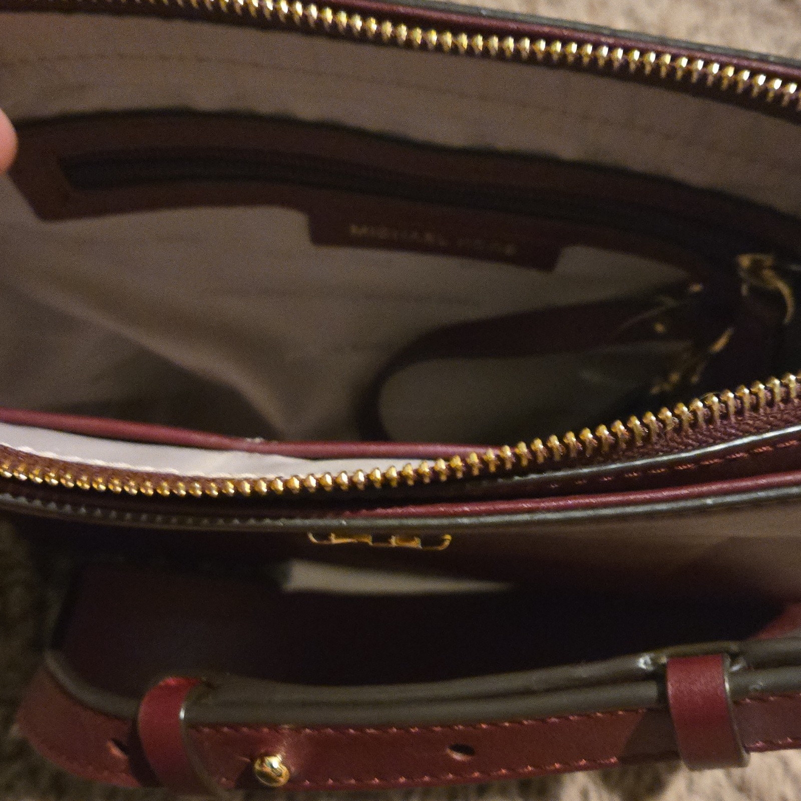 Michael Kors Burgundy Crossbody Bag Zip Gold Hardware w/ Dust Bag
