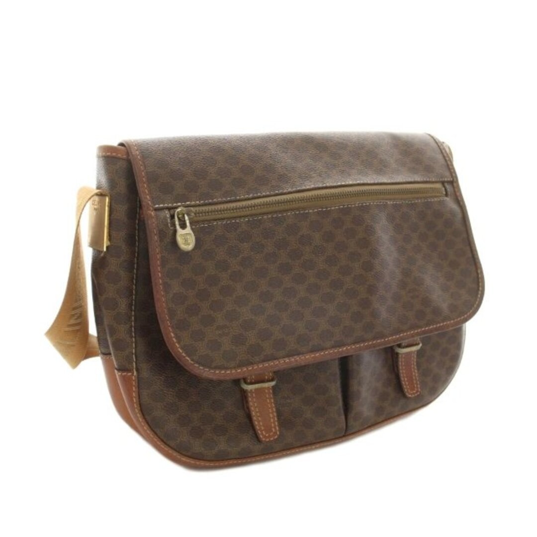 Celine Messenger Bag Shoulder Macadam Pattern PVC Leather Brown M09 YT26 Used 3d