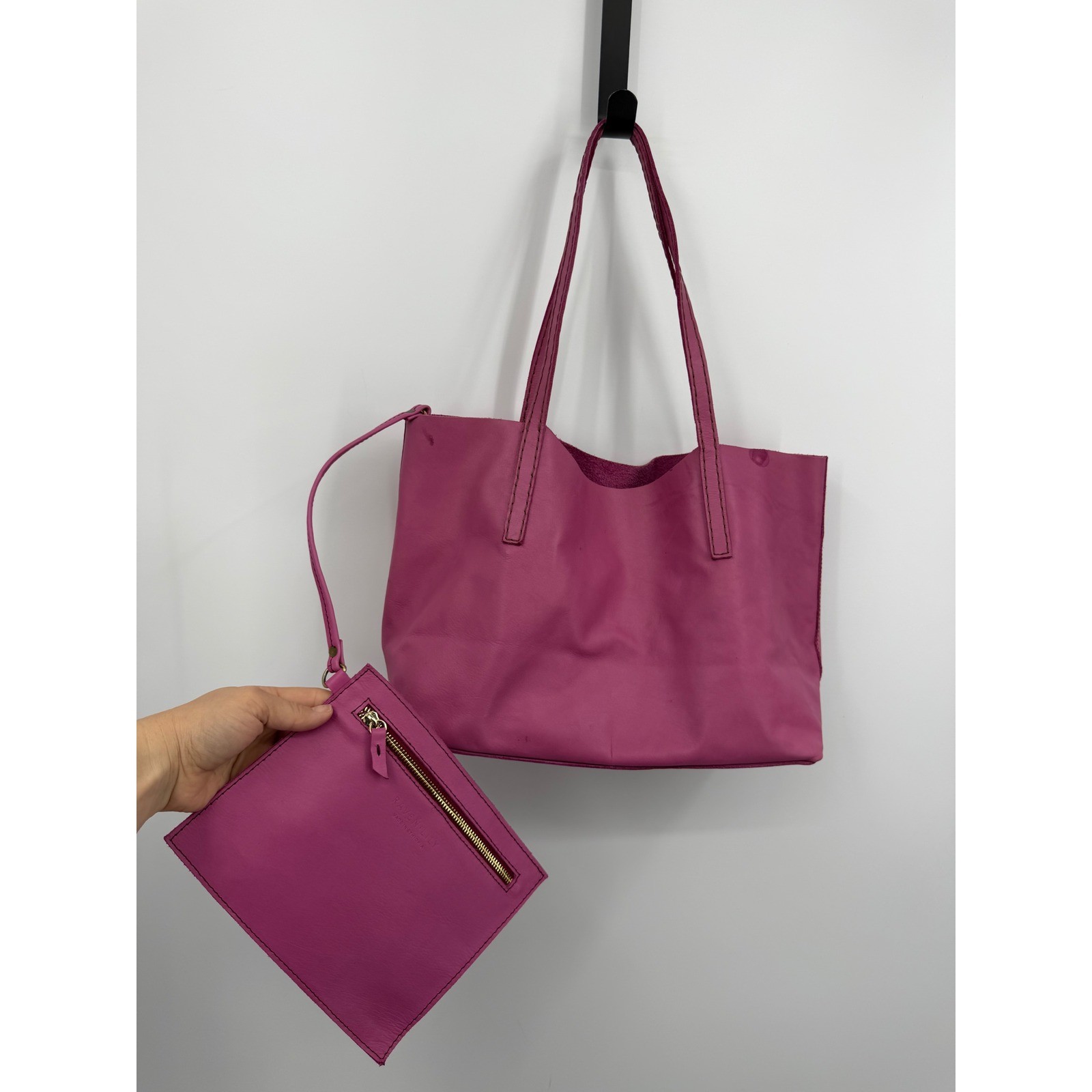 Raven + Lily lady bird Tote Bag Womens OS pink Leather Pouch