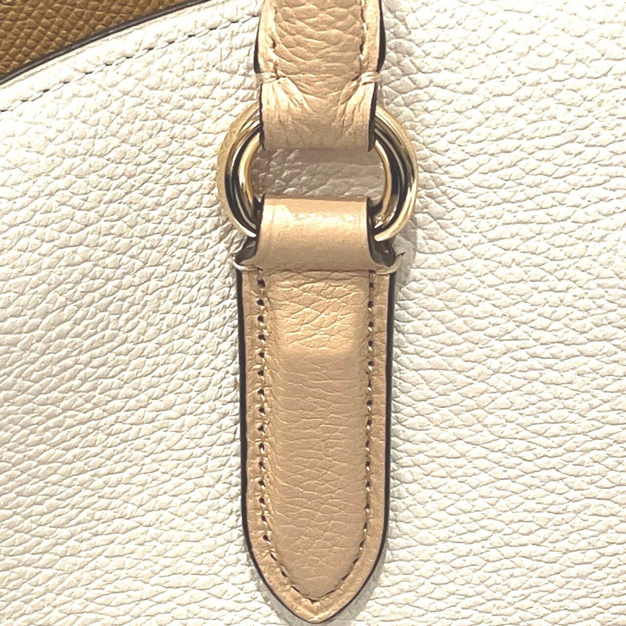 Coach Channing Carryall 76089 2Way Leather White Beige Bag Auth From Japan