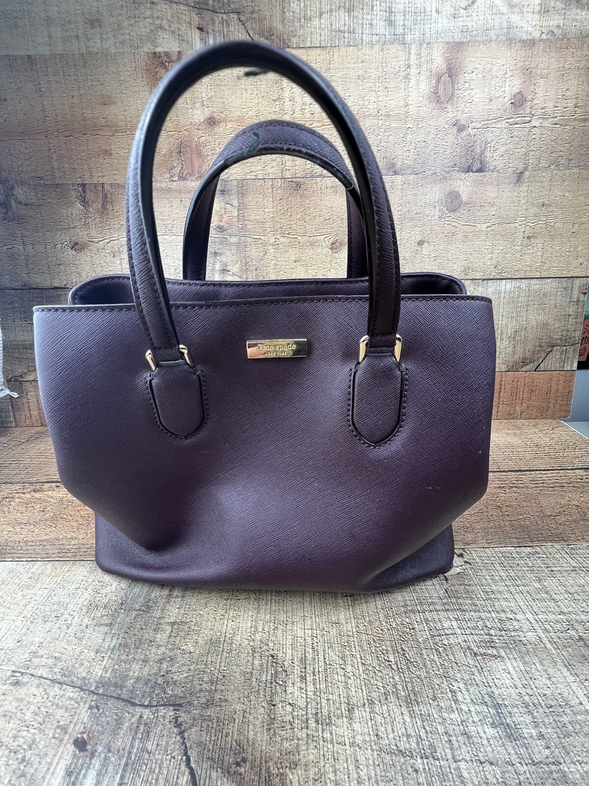KATE SPADE Laurel Way Evangelie Convertible Satchel Tote WKRU3930 Mahogany Lthr