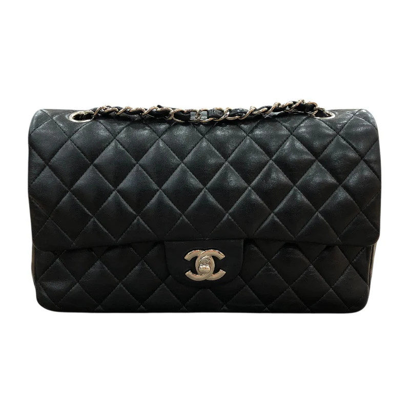 CHANEL Matelassé 25 Black Lambskin Shoulder Bag A01112 #OKB8197
