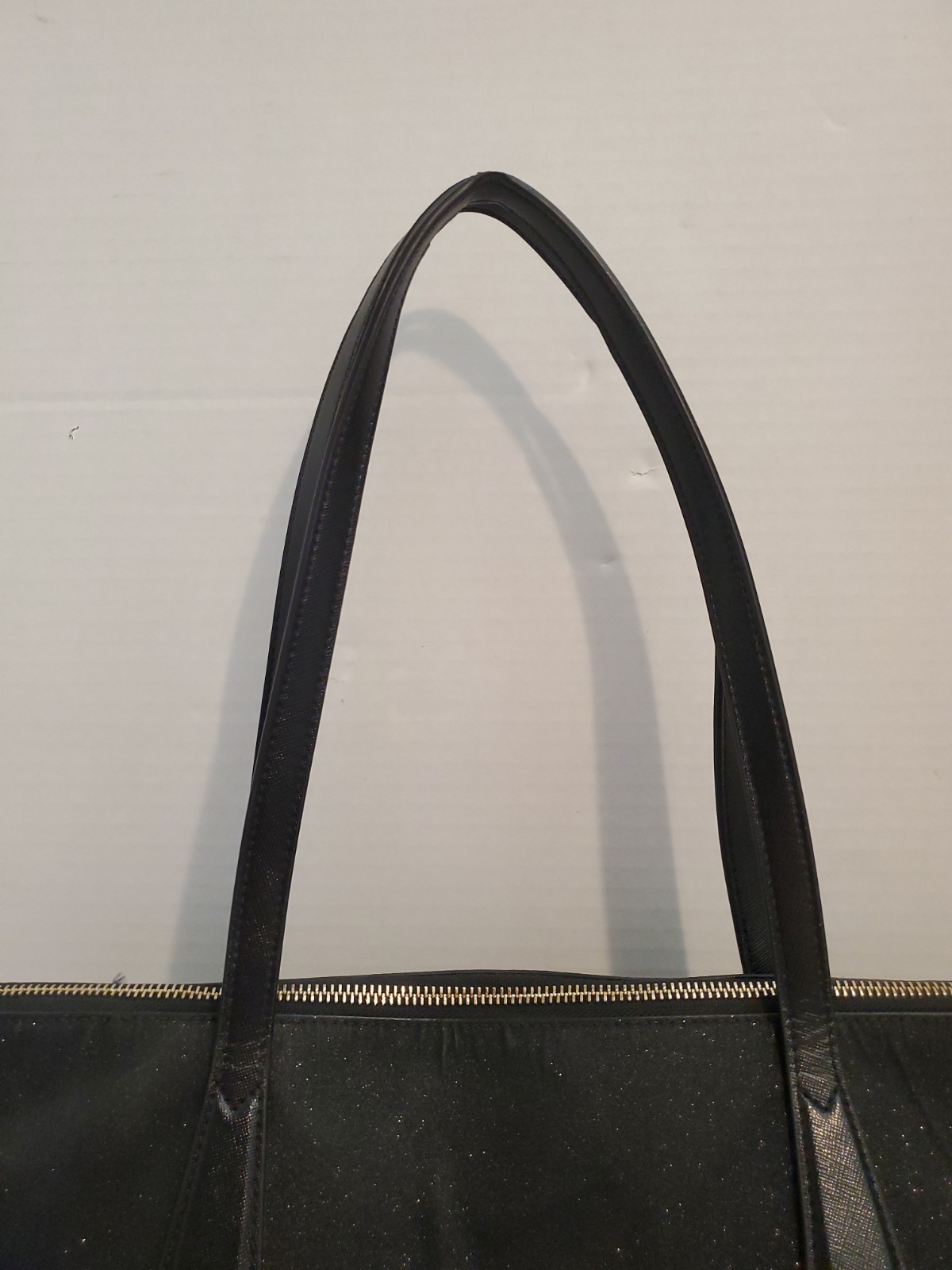 Kate Spade Lola Joeley Black Glitter Penny Double Handle Large Hand Bag