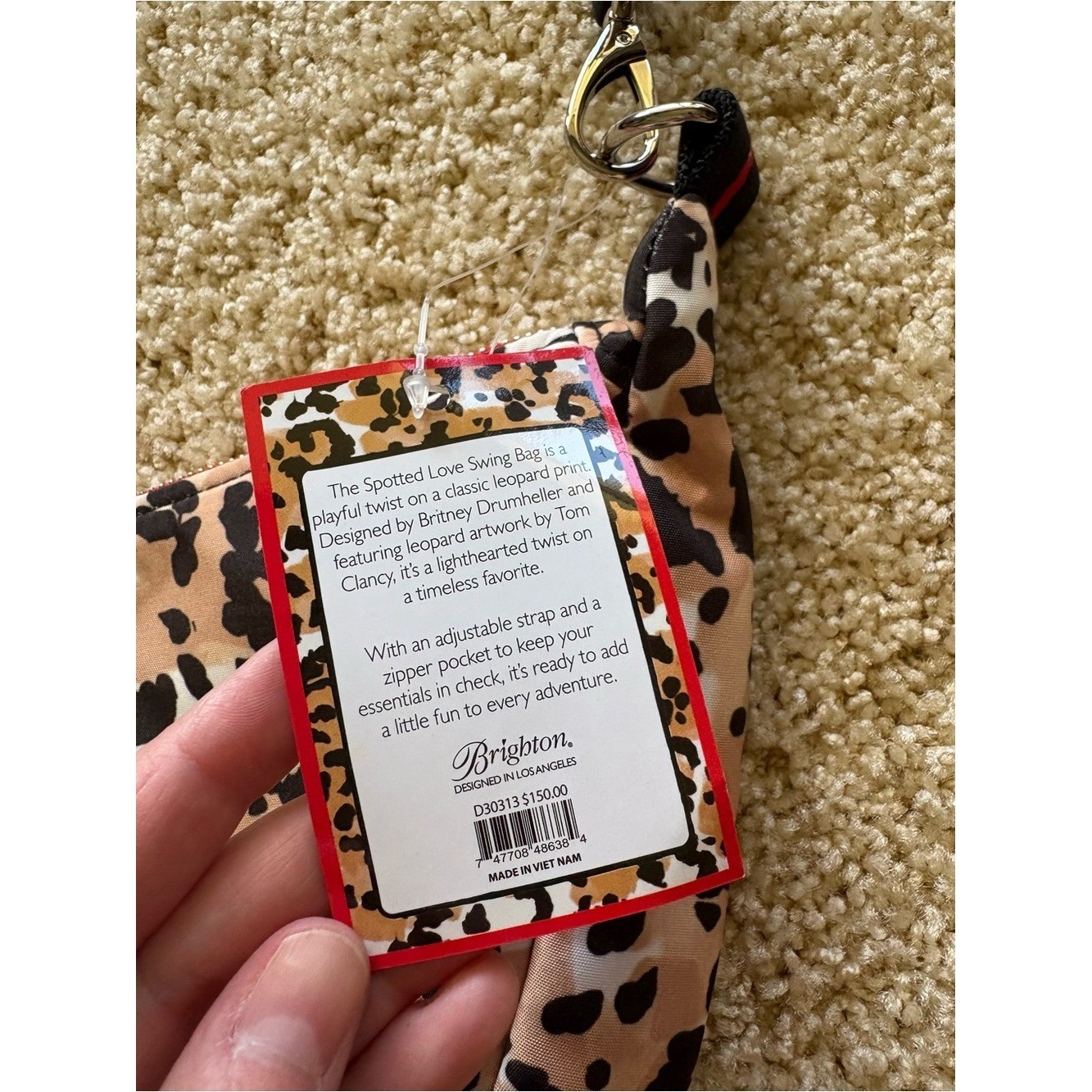 Brighton Spotted Love Swing Bag Leopard Print Crossbody Purse NWT