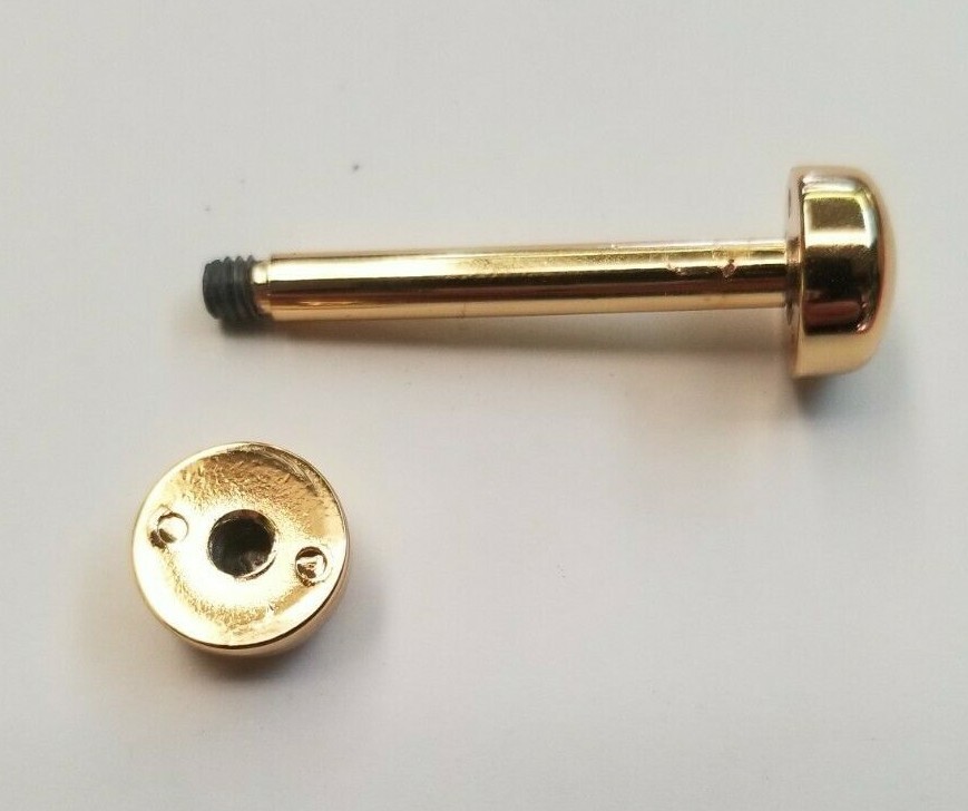 Handbag Repair Part Replacement Threaded Bar for Purse 3 sizes Gold Nickel