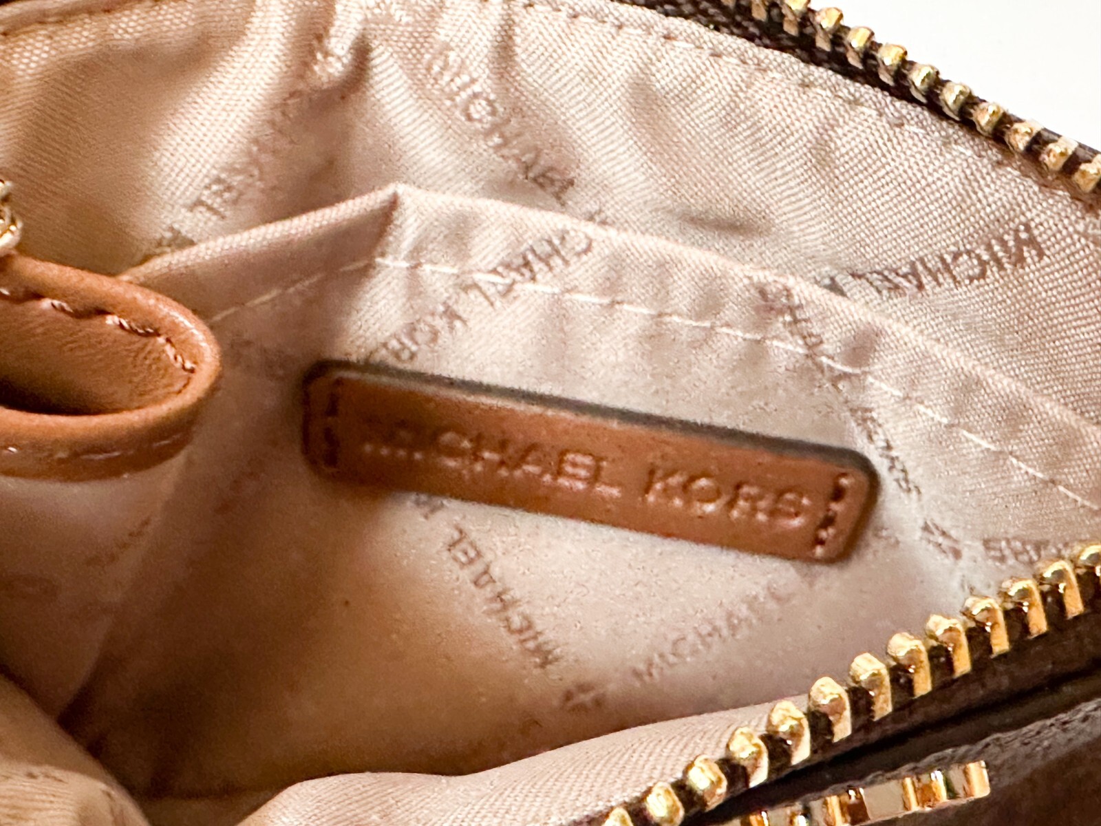 MICHAEL KORS JET SET ITEM CHAIN CROSSBODY BAG + COIN ID KEY WALLET SET MK BROWN
