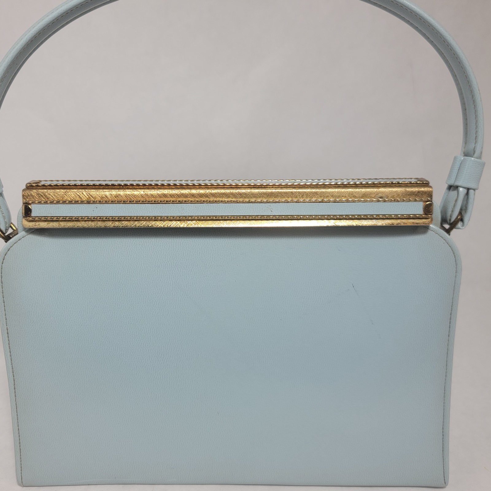 After Five Women’s Vintage 1950s Genuine Leather Purse with Coin Purse Baby Blue