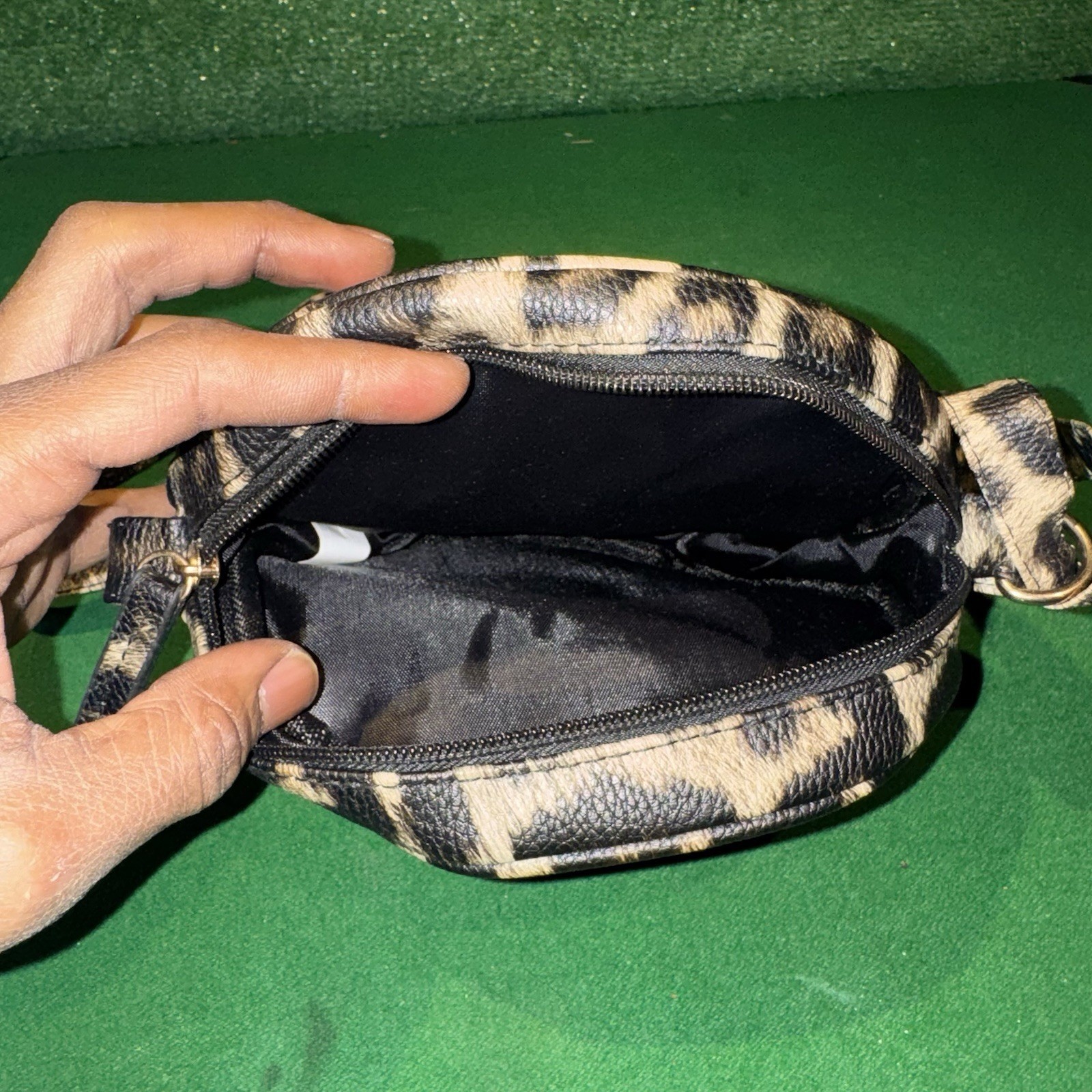 Primark Just Be Leopard Print Canteen Purse Round Crossbody Bag Animal Print