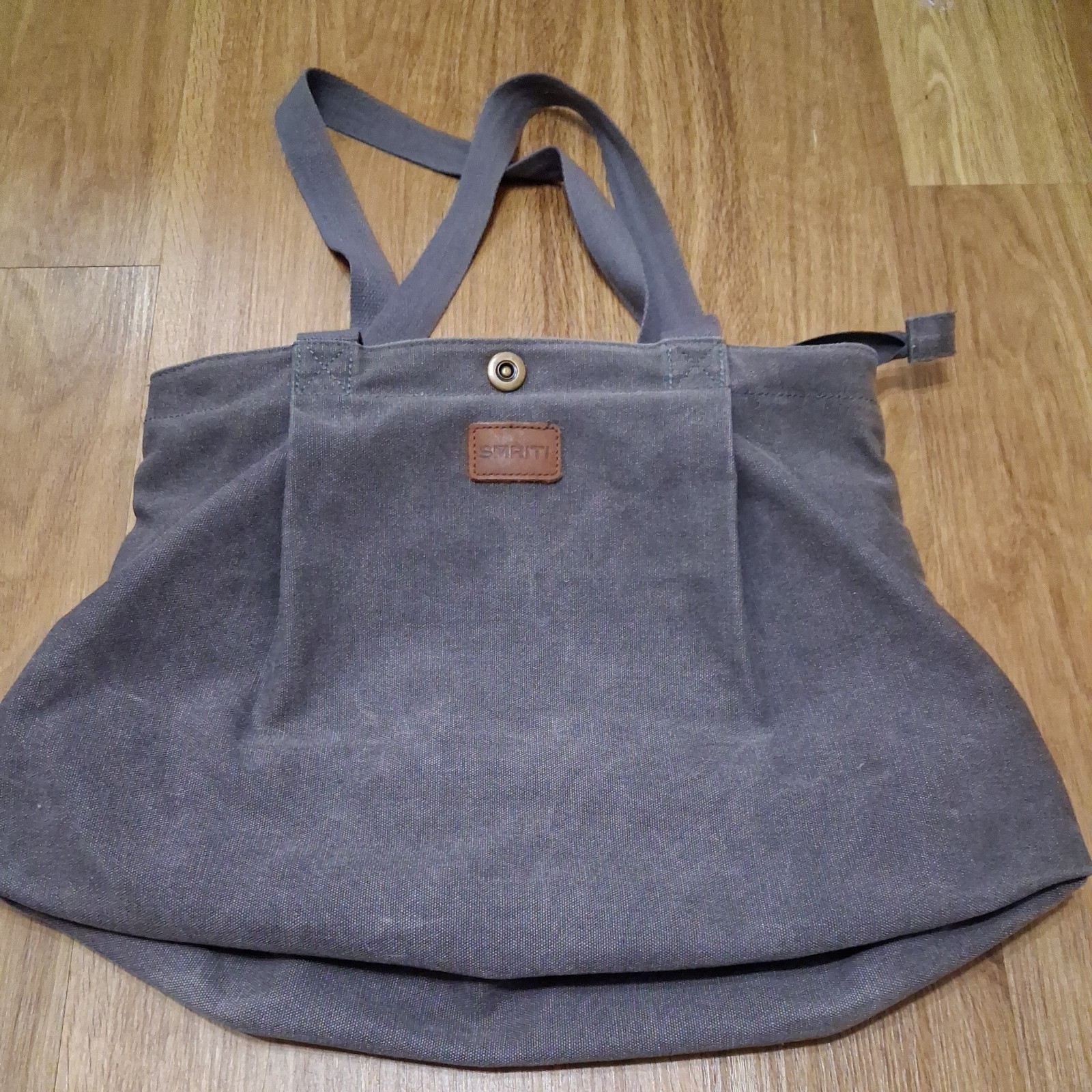 SMRITI Large Light Gray- Canvas Slouchy Tote Bag 13×20