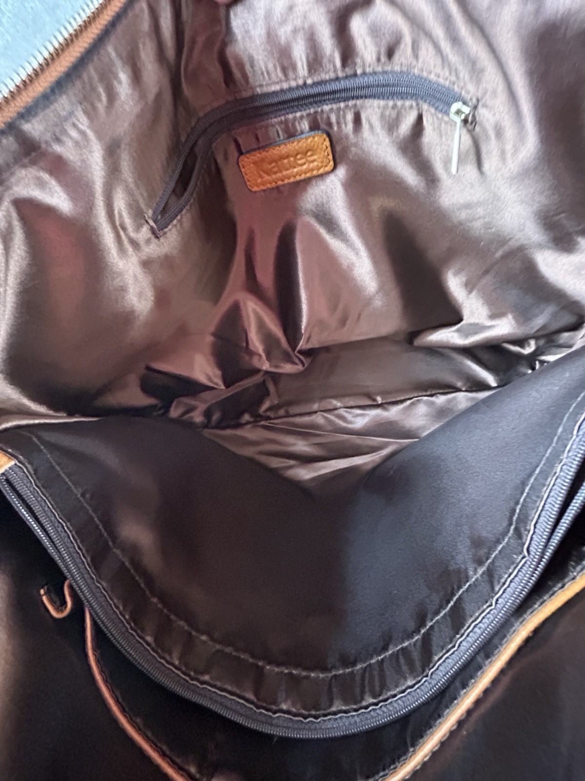 Kattee Satchel Tote Cognac Brown Leather Shoulder Bag Crossbody Strap Purse
