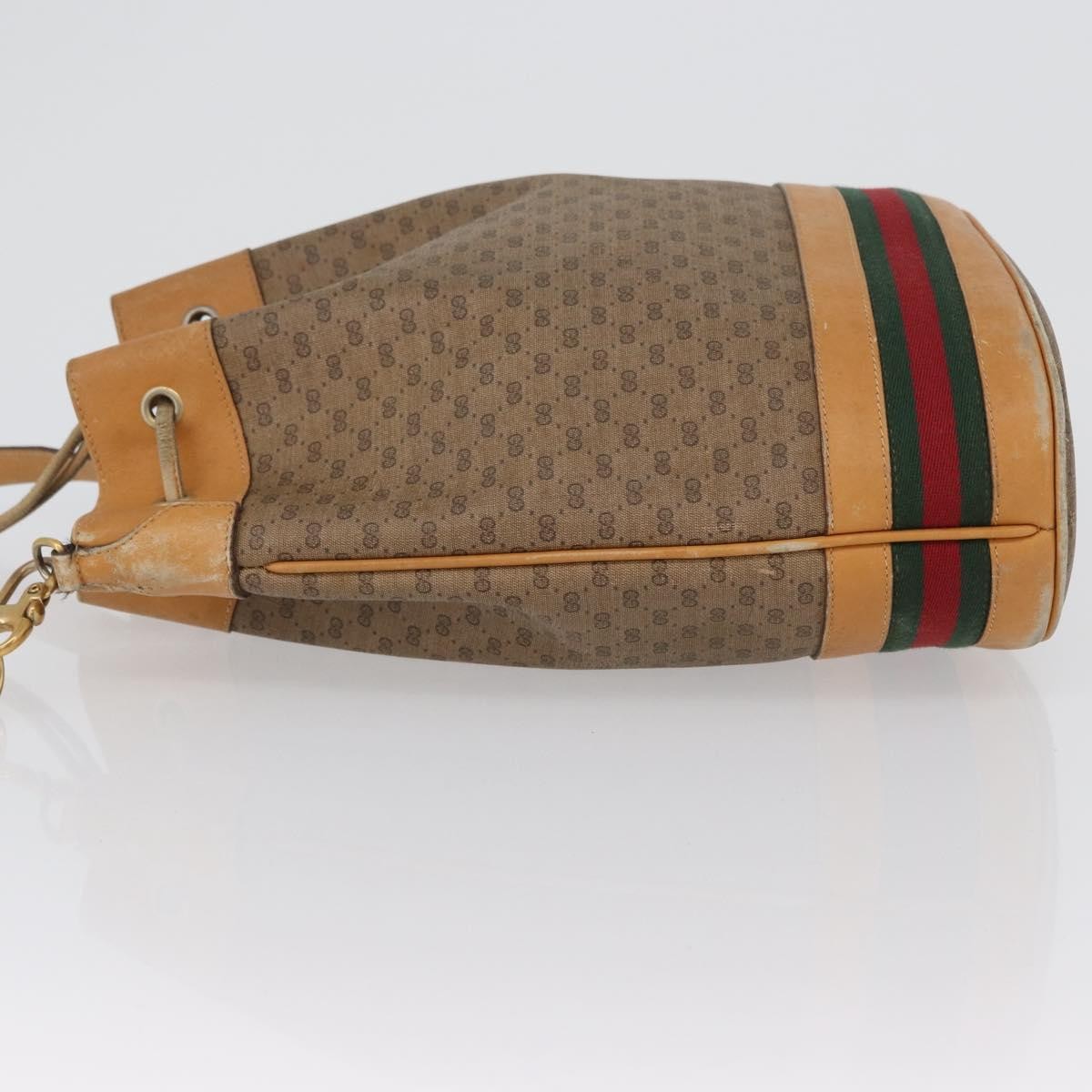 GUCCI Micro GG Supreme Web Sherry Line Bag PVC Beige 001 58 4793 Auth BA10427