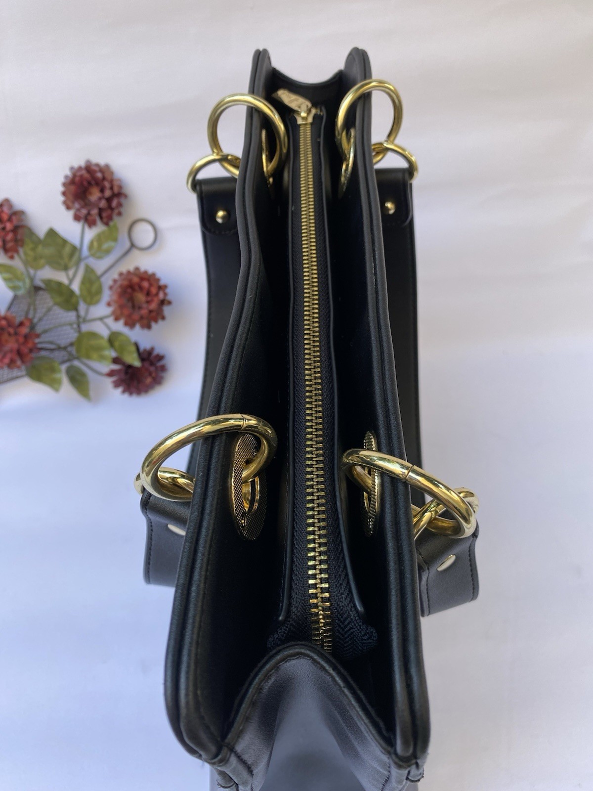 Harrods of London Black Leather Satchel, Pre-Owned, SEE PHOTOS