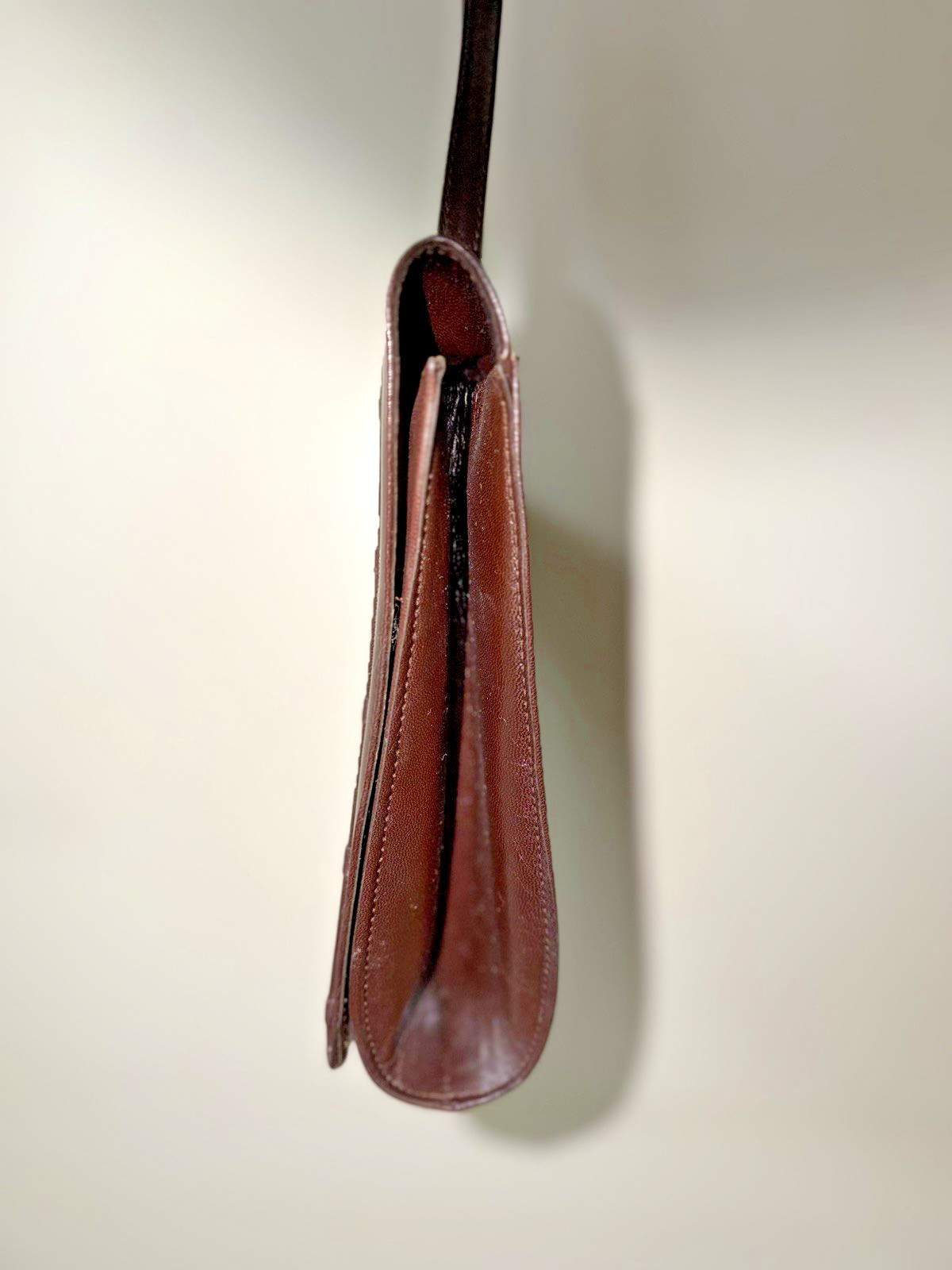 Late 1980’s Charles Jourdan Brown Leather Flap Front Shoulder Bag Made in France