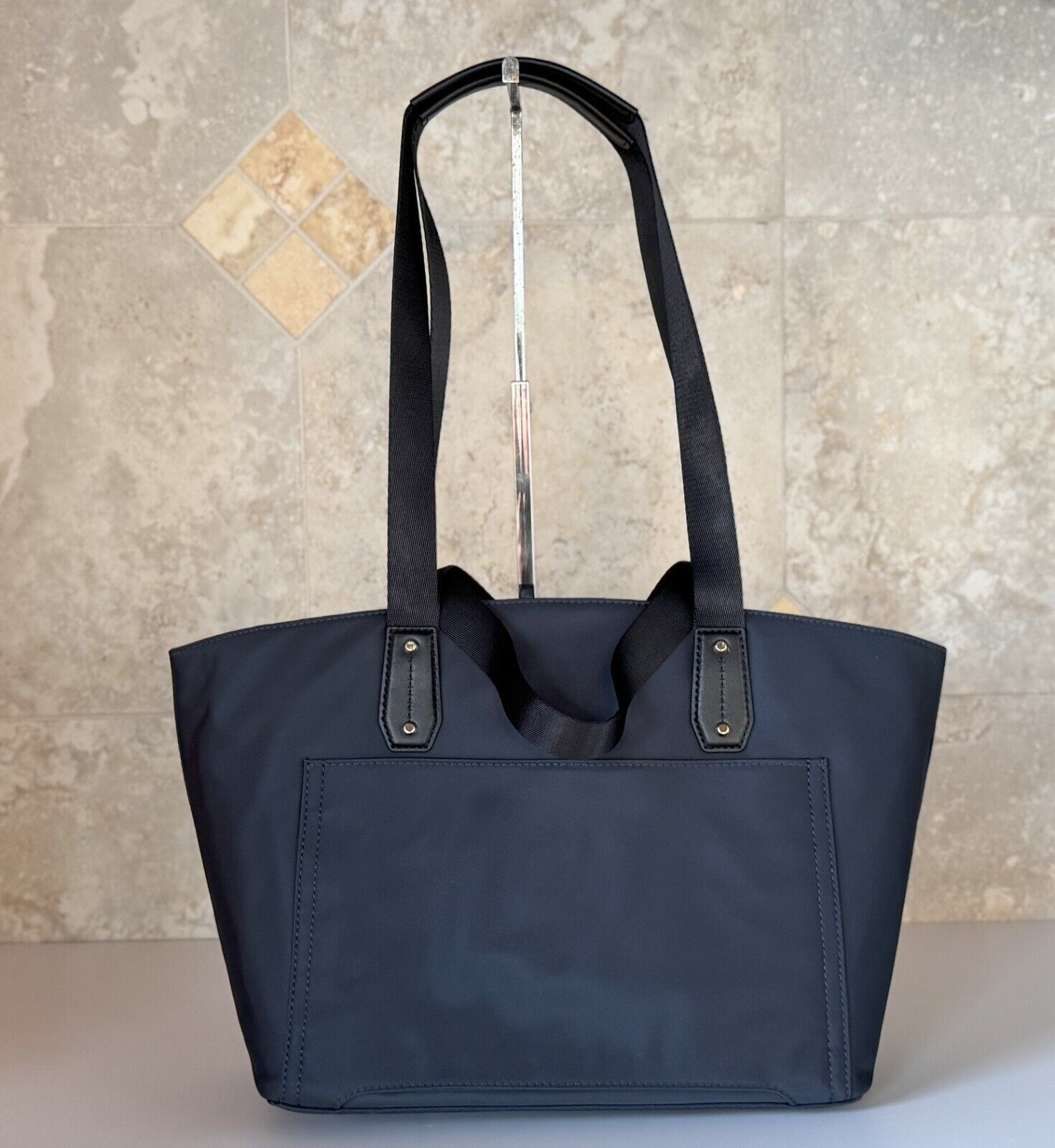 MICHAEL KORS POLLY MEDIUM CARRYALL TOTE SHOULDER BAG DARK NAVY ADMIRAL