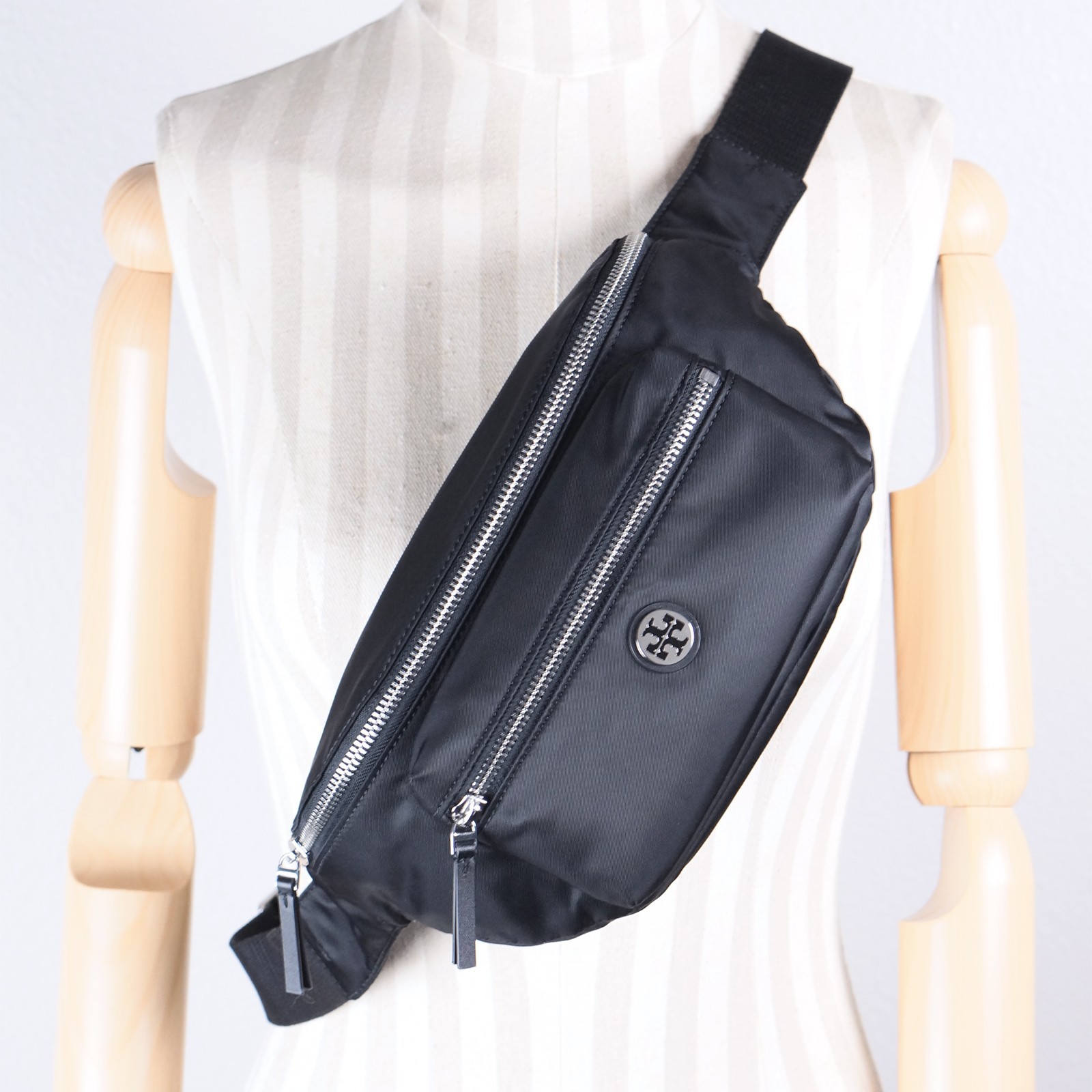 Latest New Tory Burch Black Nylon Belt Bag Sling Fanny Pack 161103