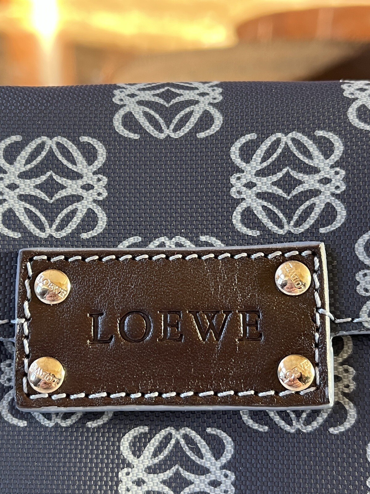 Loewe 2000S Navy Blue Anagram Pocket Belt Mini Interchange Crossbody Bag