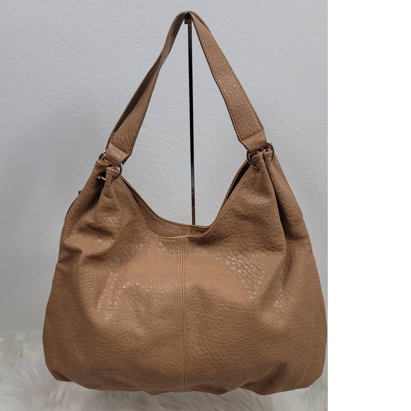 Big Buddha Tan Pebbled Leather Large Purse 7