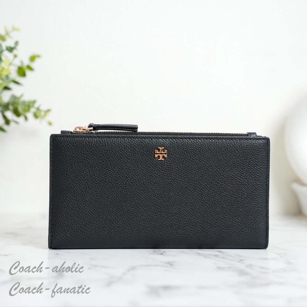 Tory Burch Blake Small Tote Crossbody & Slim Slim Envelope Wallet in Black *SET*