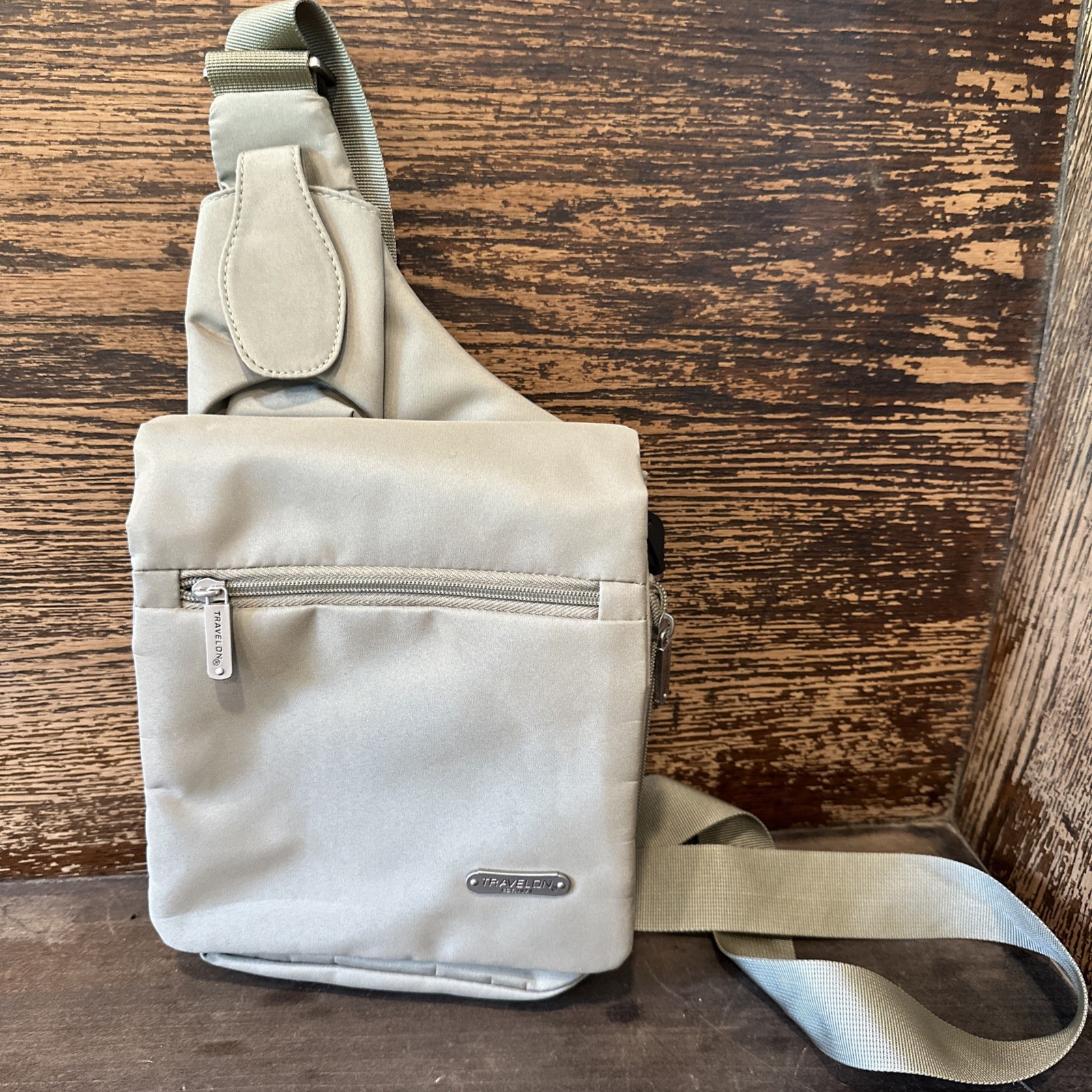 Travelon Anti Theft Khaki Crossbody Bag Travel Gear
