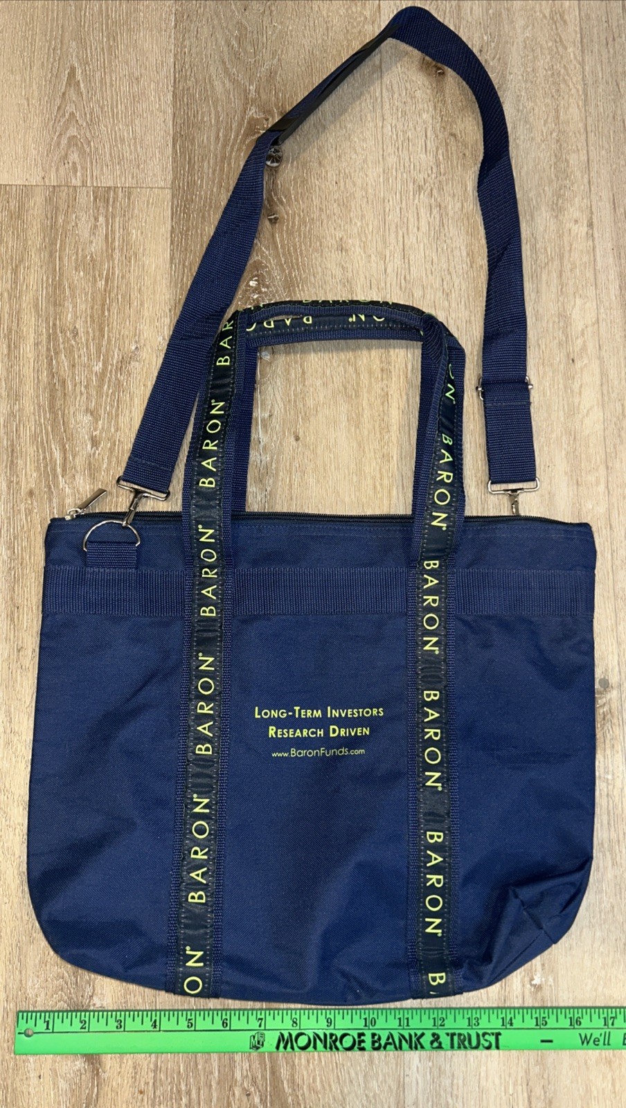 Baron Funds Long Term Investor Blue Logo 100% Polyester 17” X 14” Laptop Bag
