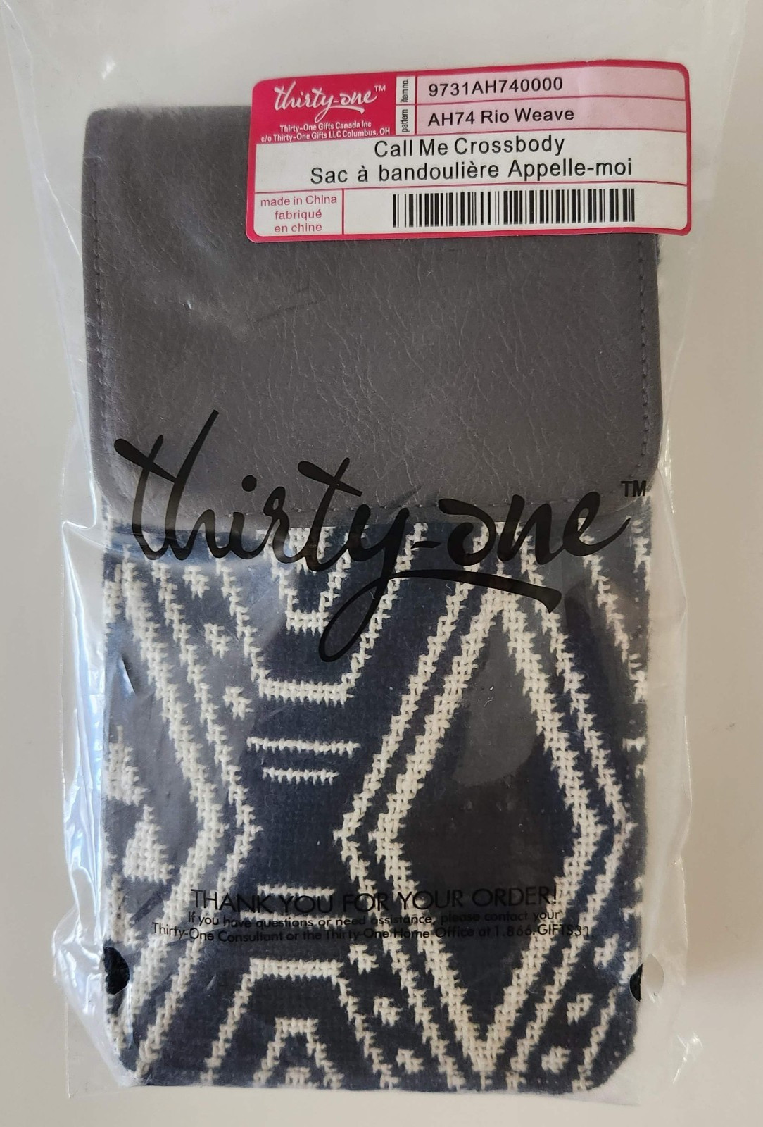 Thirty-One Call Me Crossbody Bag Rio Weave Consultant Display Phone Card Purse