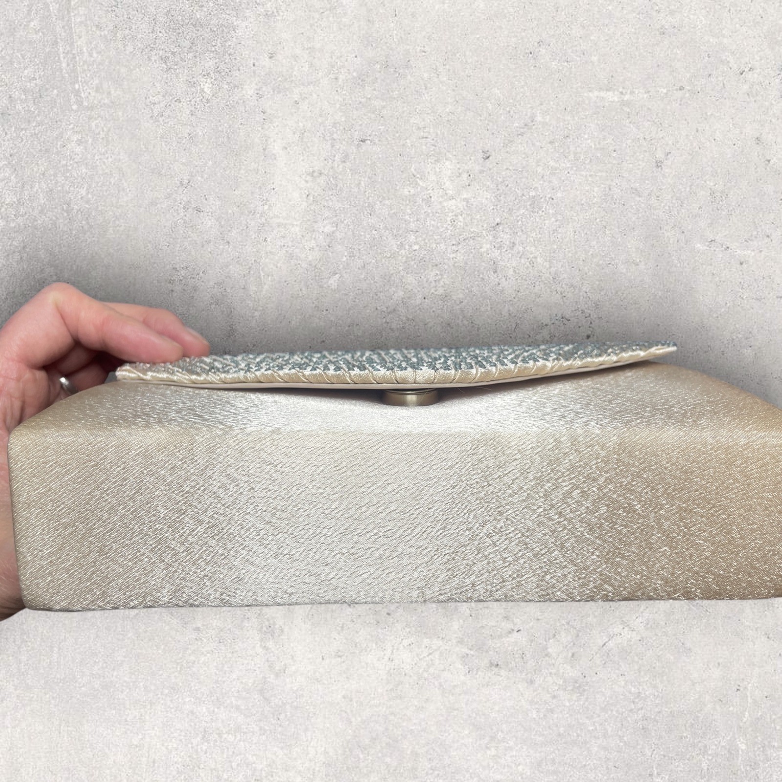 Champagne Satin Rhinestone Evening Clutch Bag Formal Wedding Prom Formal New