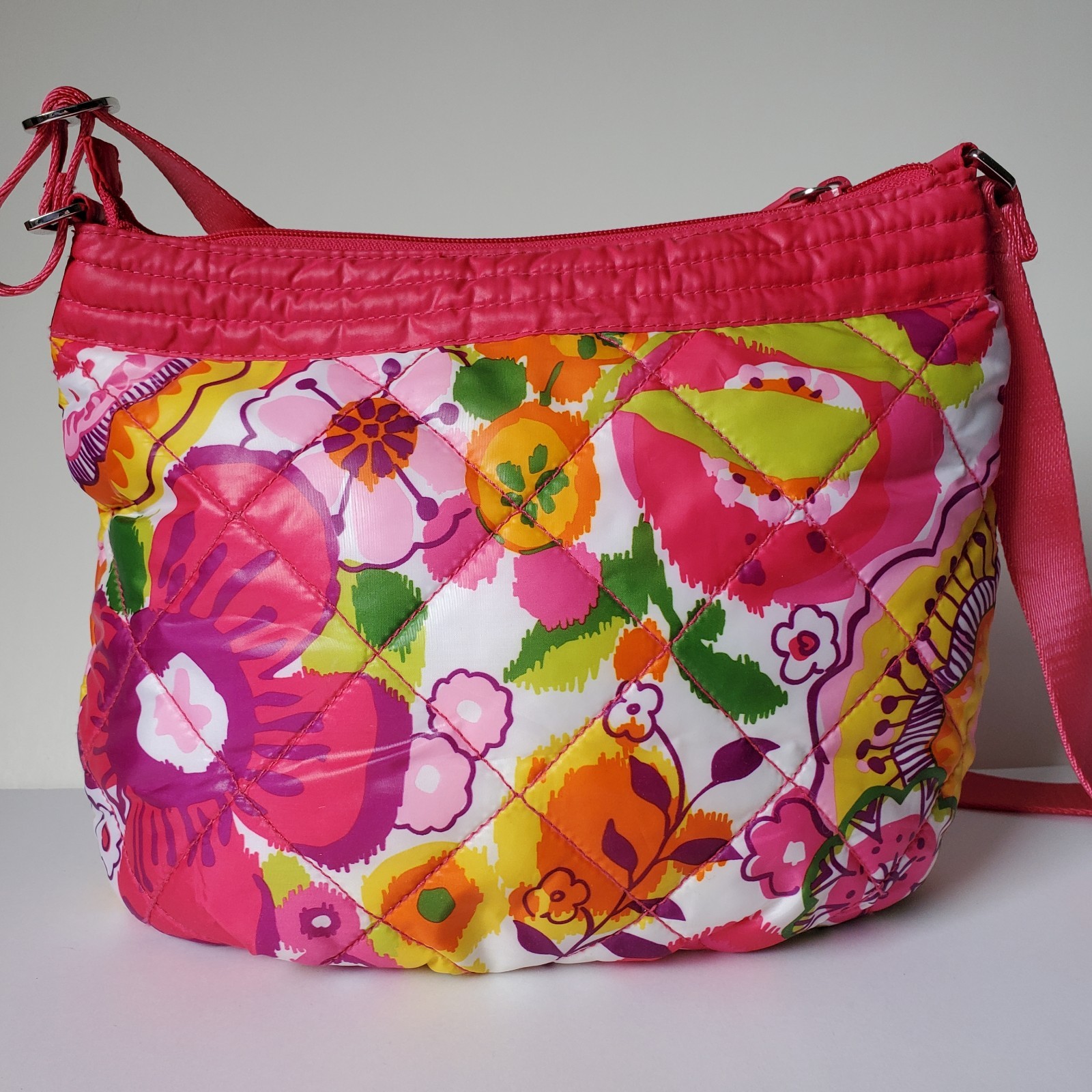 Vera Bradley Puffy Clementine Crossbody Bag Purse Quilted Pink Tote 13082-152