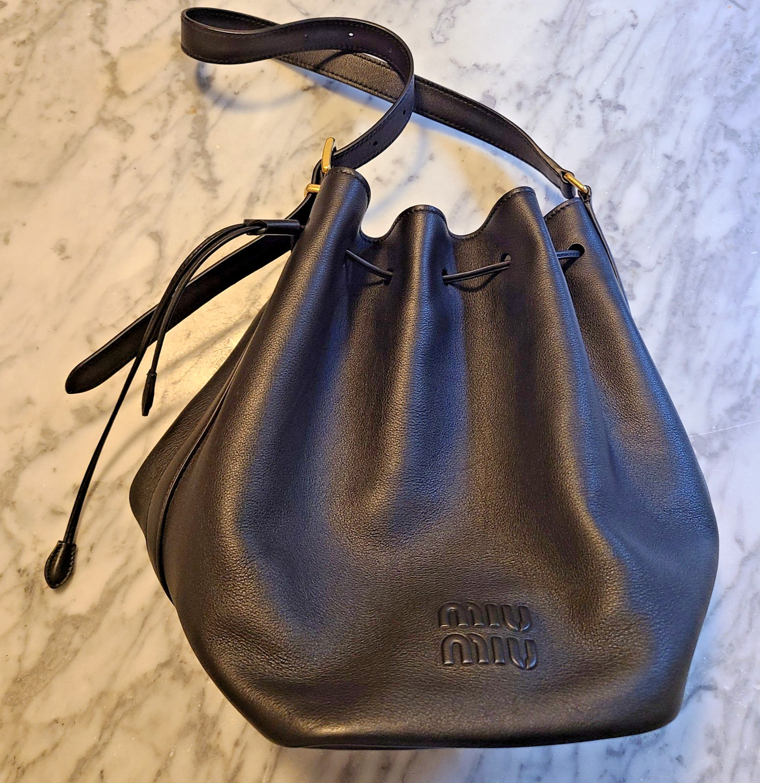 MIU MIUE Lambskin Bucket Bag, Excellent Condition, Originally $2,096