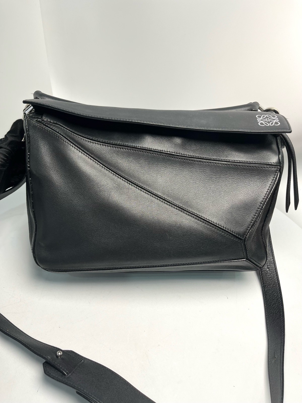 Loewe Puzzle Medium Black Geometric Bag （29×19×12）cm