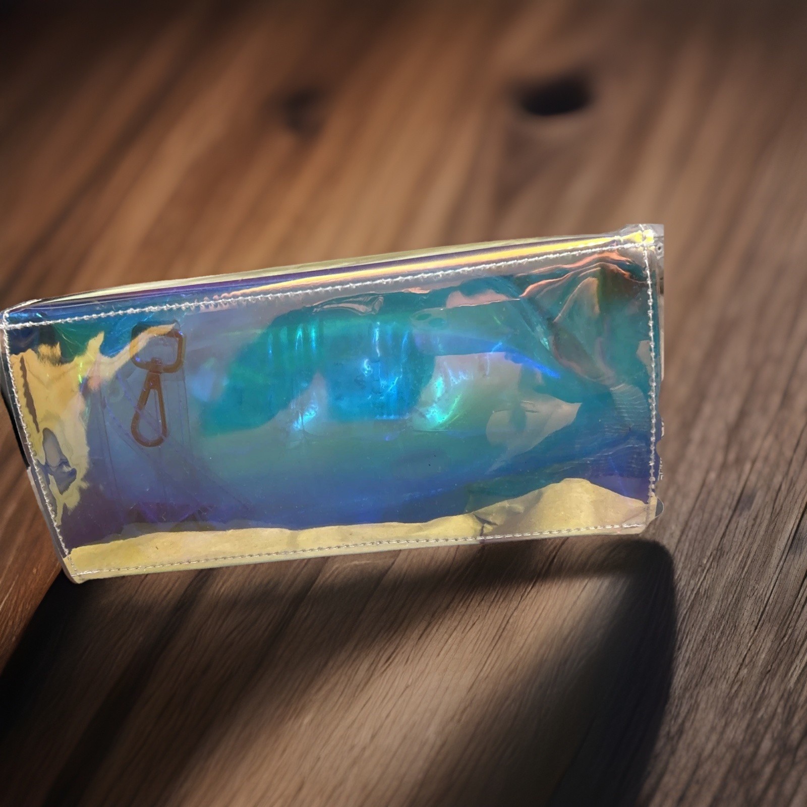 Iridescent Hologram Clear Satchel With Lock And Key