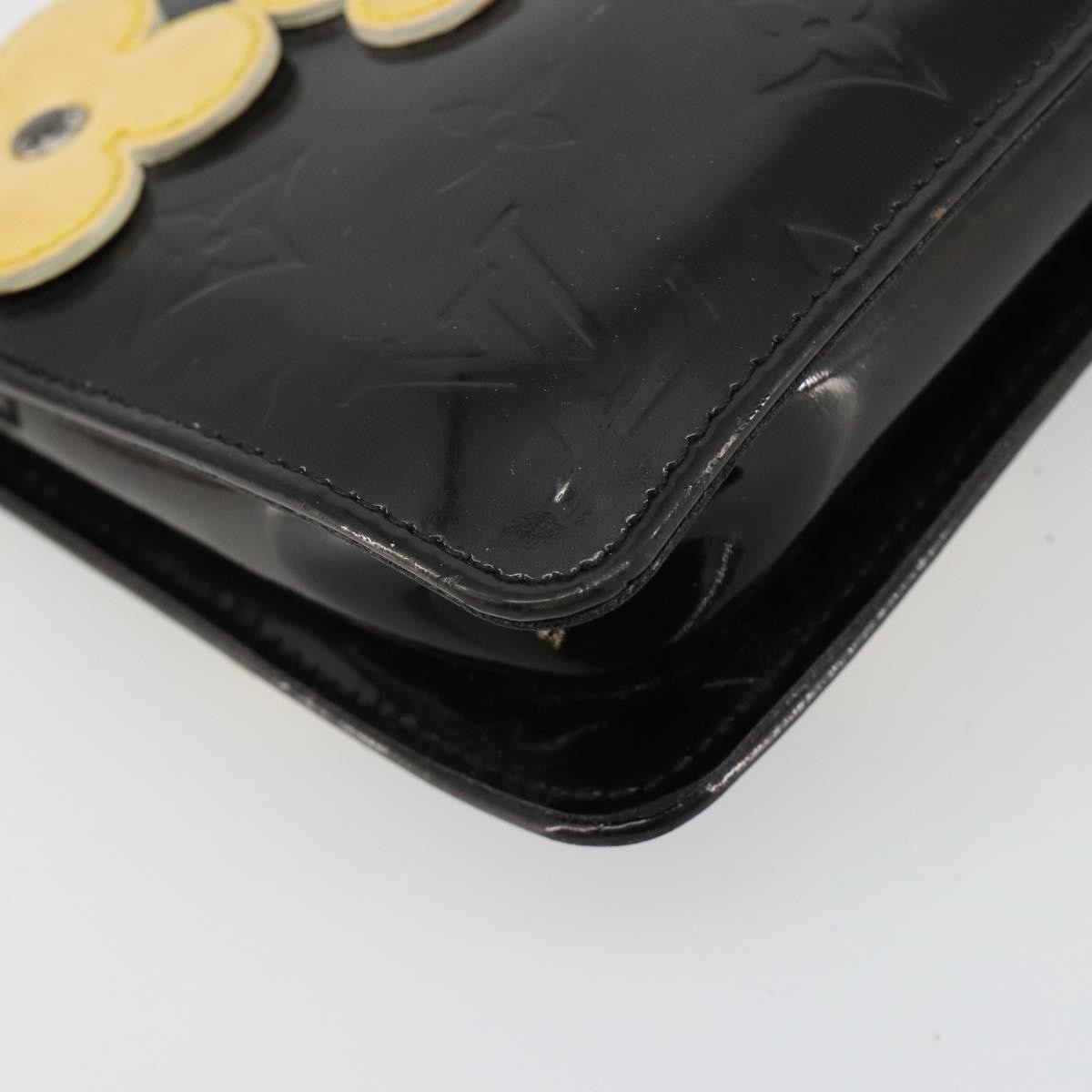 LOUIS VUITTON Monogram Vernis Lexington Pouch Flower Black M92245 Auth bs35540