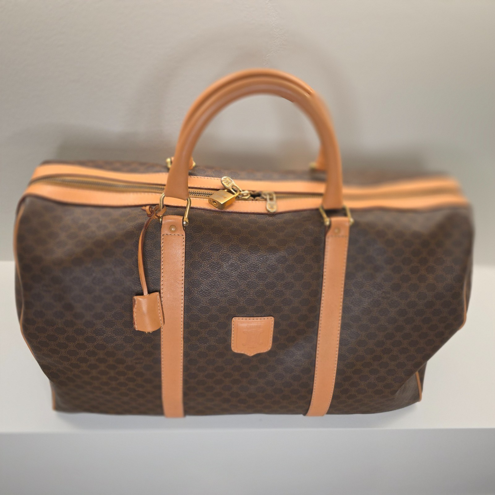 CELINE Triomphe Macadam Boston Travel / Keepall Bag Incl..Clochette/keys/lock